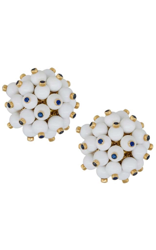 White Agate Pom Pom Earrings