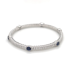 Diamond & Sapphire Stretch Bracelet