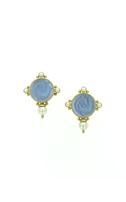 Cerulean 'Dolphin Twins' and Pearl Earrings ER97196-L