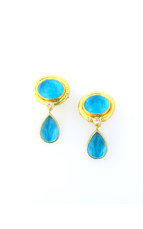 Swimming Pool Blue 'Cab Equestrian' Drop Earrings ER84624-Q