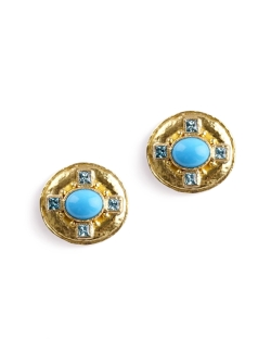 Sleeping Beauty Turquoise and Blue Zircon Earrings ER101667