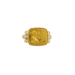 Gold and Diamond 'Swan' Ring R99786