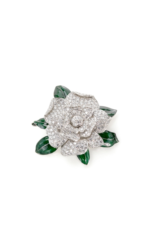 Platinum Diamond Gardenia Brooch