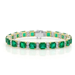 Gold & Platinum Colombian Emerald Bracelet