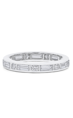 Platinum 3.00mm Baguette/Round Diamond Guard Fashion Ring