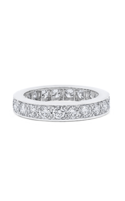 Platinum 4.00mm Diamond Bead Set Guard Fashion Ring